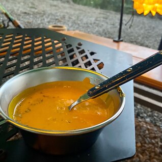 我が家のキャンプ飯 カボチャスープ